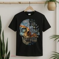 I Bet My Soul Smells Like Weed Skull Cannabis Funny T-Shirt thumb 2