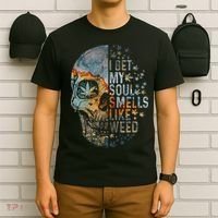 I Bet My Soul Smells Like Weed Skull Cannabis Funny T-Shirt thumb 6