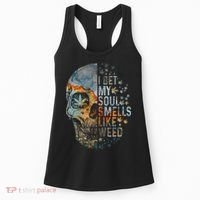 I Bet My Soul Smells Like Weed Skull Cannabis Funny Women's Tank Top thumb 0