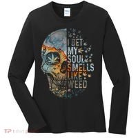 I Bet My Soul Smells Like Weed Skull Cannabis Funny Women's Long Sleeve Shirt thumb 0