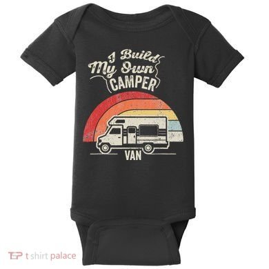 I Build My Own Camper Van Retro Style Baby Bodysuit