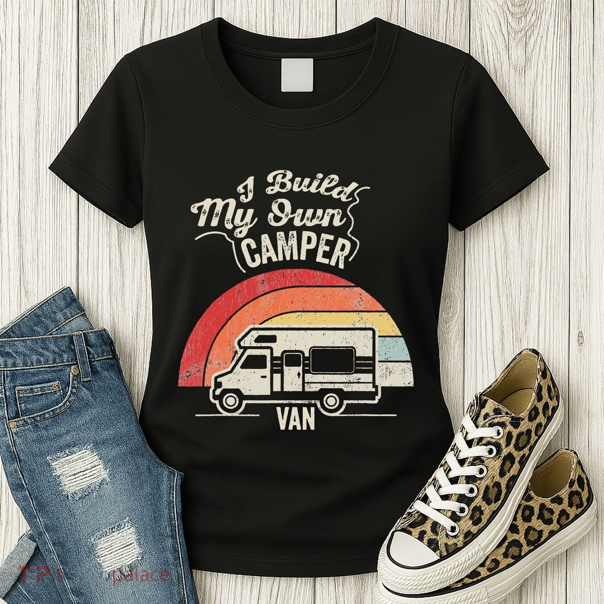 I Build My Own Camper Van Retro Style Women's T-Shirt