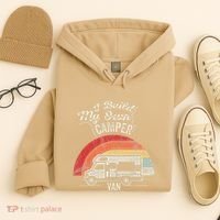 I Build My Own Camper Van Retro Style Hoodie thumb 4