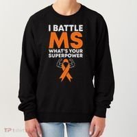 I Battle Ms WhatS Your Superpower Awareness Ribbon Women's Sweatshirt thumb 0
