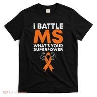 I Battle Ms WhatS Your Superpower Awareness Ribbon T-Shirt thumb 0