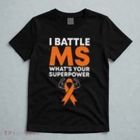 I Battle Ms WhatS Your Superpower Awareness Ribbon T-Shirt thumb 5