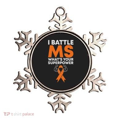 I Battle Ms WhatS Your Superpower Awareness Ribbon Ornament