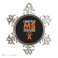I Battle Ms WhatS Your Superpower Awareness Ribbon Ornament thumb 0