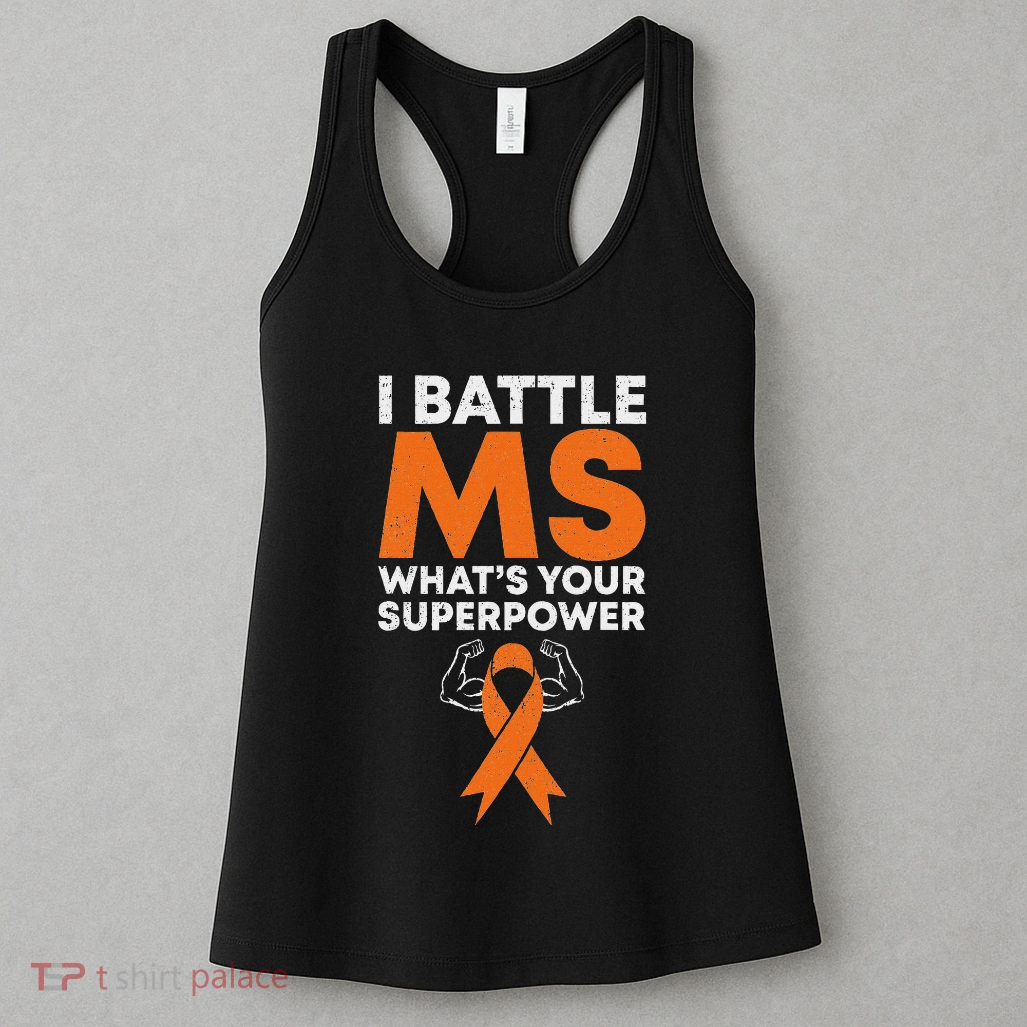 I Battle Ms WhatS Your Superpower Awareness Ribbon Women's Tank Top