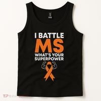 I Battle Ms WhatS Your Superpower Awareness Ribbon Tank Top thumb 2