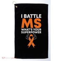 I Battle Ms WhatS Your Superpower Awareness Ribbon Golf Towel thumb 0