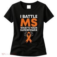 I Battle Ms WhatS Your Superpower Awareness Ribbon Women's T-Shirt thumb 0