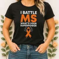 I Battle Ms WhatS Your Superpower Awareness Ribbon Women's T-Shirt thumb 2