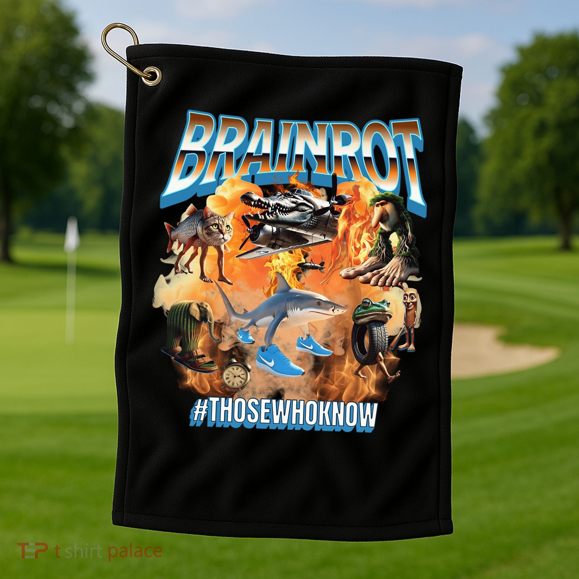 Italian Brainrot Meme Bootleg Golf Towel