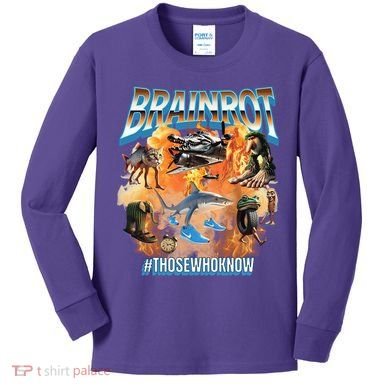 Italian Brainrot Meme Bootleg Kids Long Sleeve Shirt