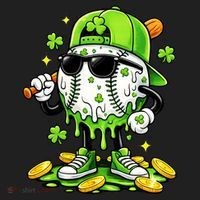 Irish Baseball Melting Drip Ice Cream St Patricks Day Women's Sweatshirt thumb 2