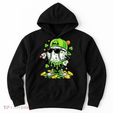 Irish Baseball Melting Drip Ice Cream St Patricks Day Hoodie