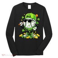 Irish Baseball Melting Drip Ice Cream St Patricks Day Long Sleeve Shirt thumb 0