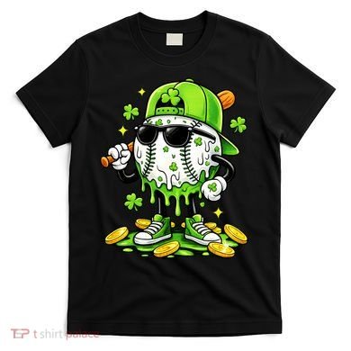 Irish Baseball Melting Drip Ice Cream St Patricks Day T-Shirt