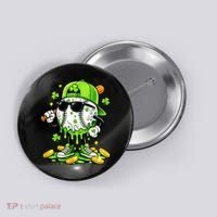 Irish Baseball Melting Drip Ice Cream St Patricks Day Button thumb 0