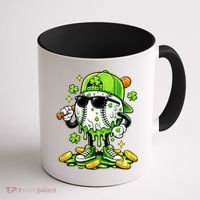 Irish Baseball Melting Drip Ice Cream St Patricks Day Coffee Mug thumb 1