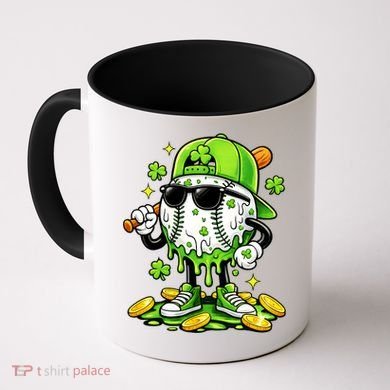 Irish Baseball Melting Drip Ice Cream St Patricks Day Coffee Mug