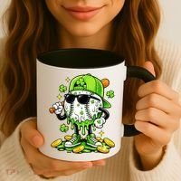 Irish Baseball Melting Drip Ice Cream St Patricks Day Coffee Mug thumb 3