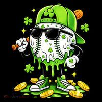 Irish Baseball Melting Drip Ice Cream St Patricks Day Coaster thumb 2