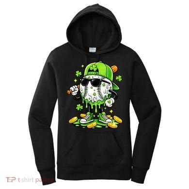 Irish Baseball Melting Drip Ice Cream St Patricks Day Women's Hoodie