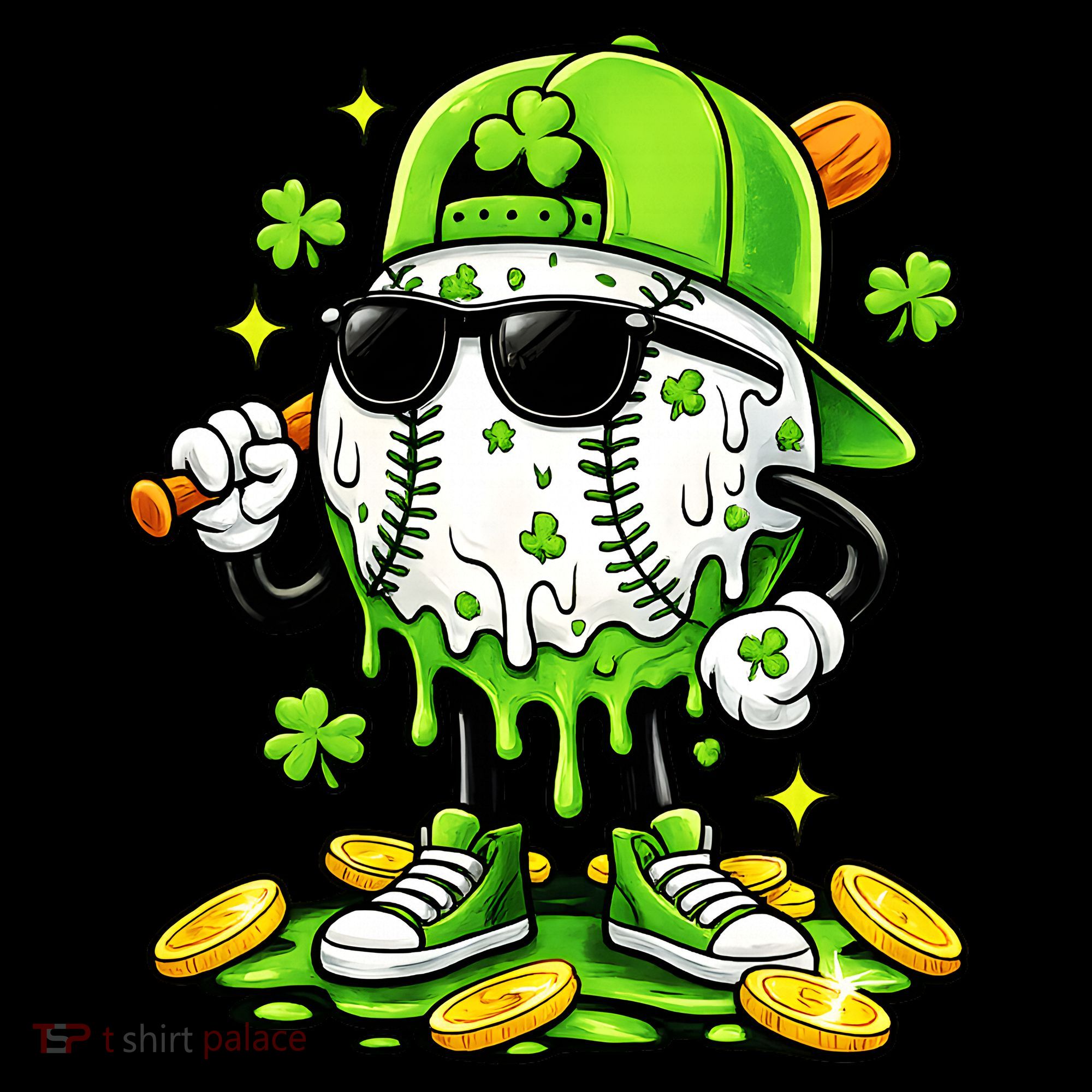 Irish Baseball Melting Drip Ice Cream St Patricks Day Mousepad