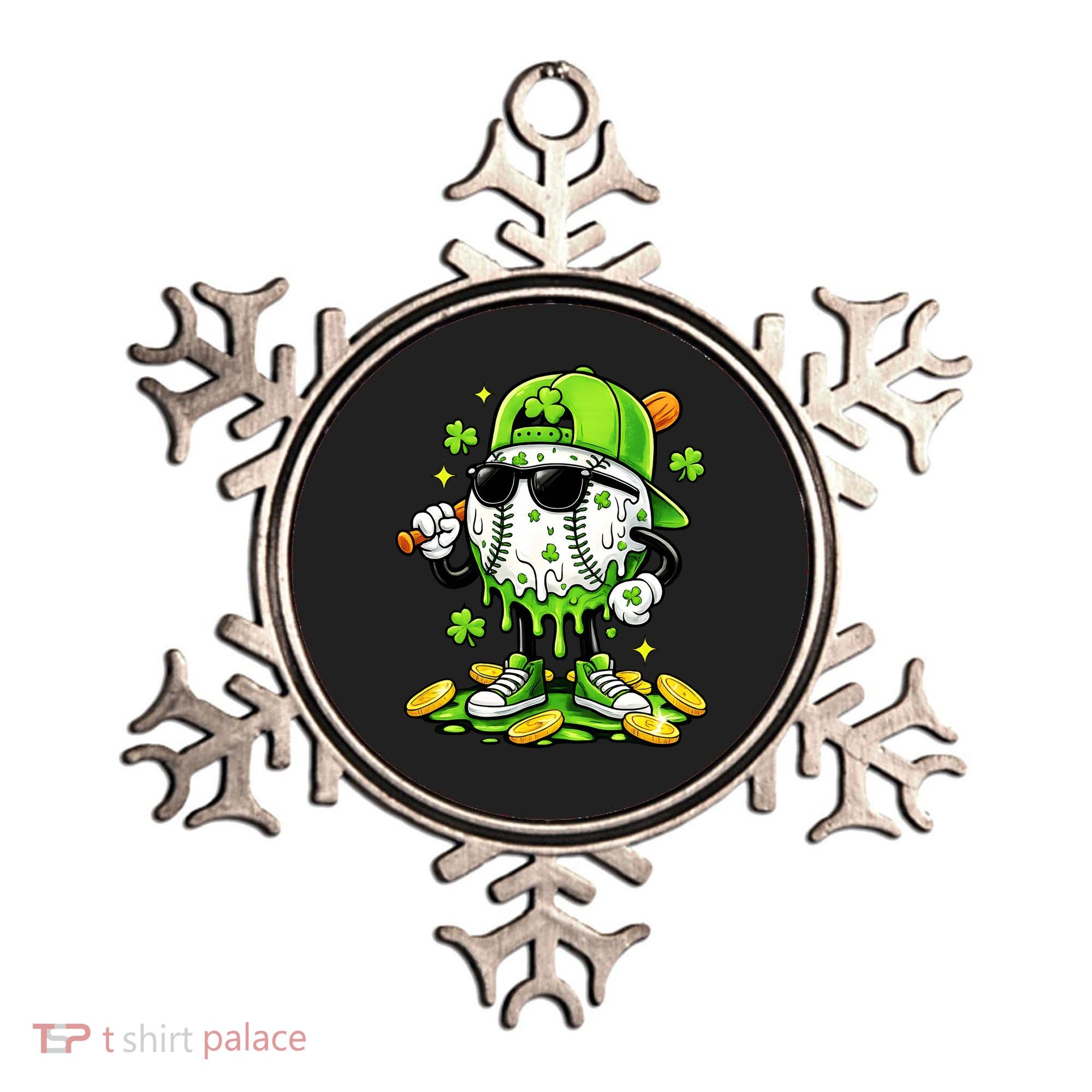 Irish Baseball Melting Drip Ice Cream St Patricks Day Ornament
