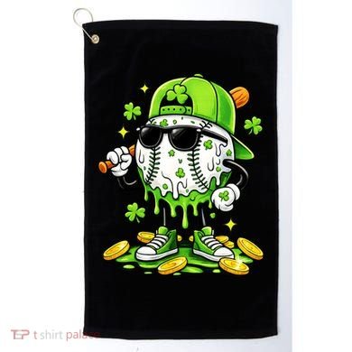 Irish Baseball Melting Drip Ice Cream St Patricks Day Golf Towel
