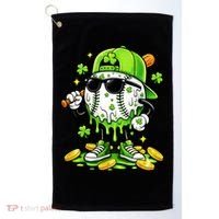 Irish Baseball Melting Drip Ice Cream St Patricks Day Golf Towel thumb 0