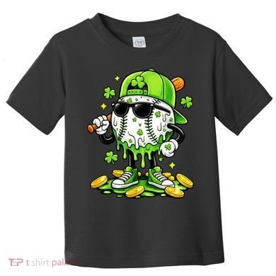 Irish Baseball Melting Drip Ice Cream St Patricks Day Toddler T-Shirt