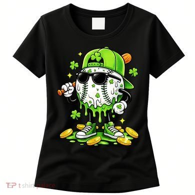 Irish Baseball Melting Drip Ice Cream St Patricks Day Women's T-Shirt
