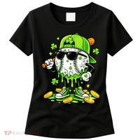 Irish Baseball Melting Drip Ice Cream St Patricks Day Women's T-Shirt thumb 0