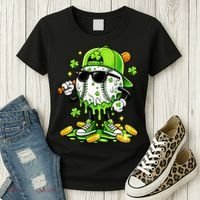 Irish Baseball Melting Drip Ice Cream St Patricks Day Women's T-Shirt thumb 3