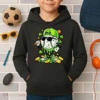 Irish Baseball Melting Drip Ice Cream St Patricks Day Kids Hoodie thumb 2