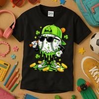 Irish Baseball Melting Drip Ice Cream St Patricks Day Kids T-Shirt thumb 3