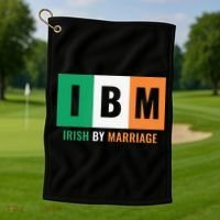 Irish By Marriage IBM Funny St Patrick's Day Golf Towel thumb 1