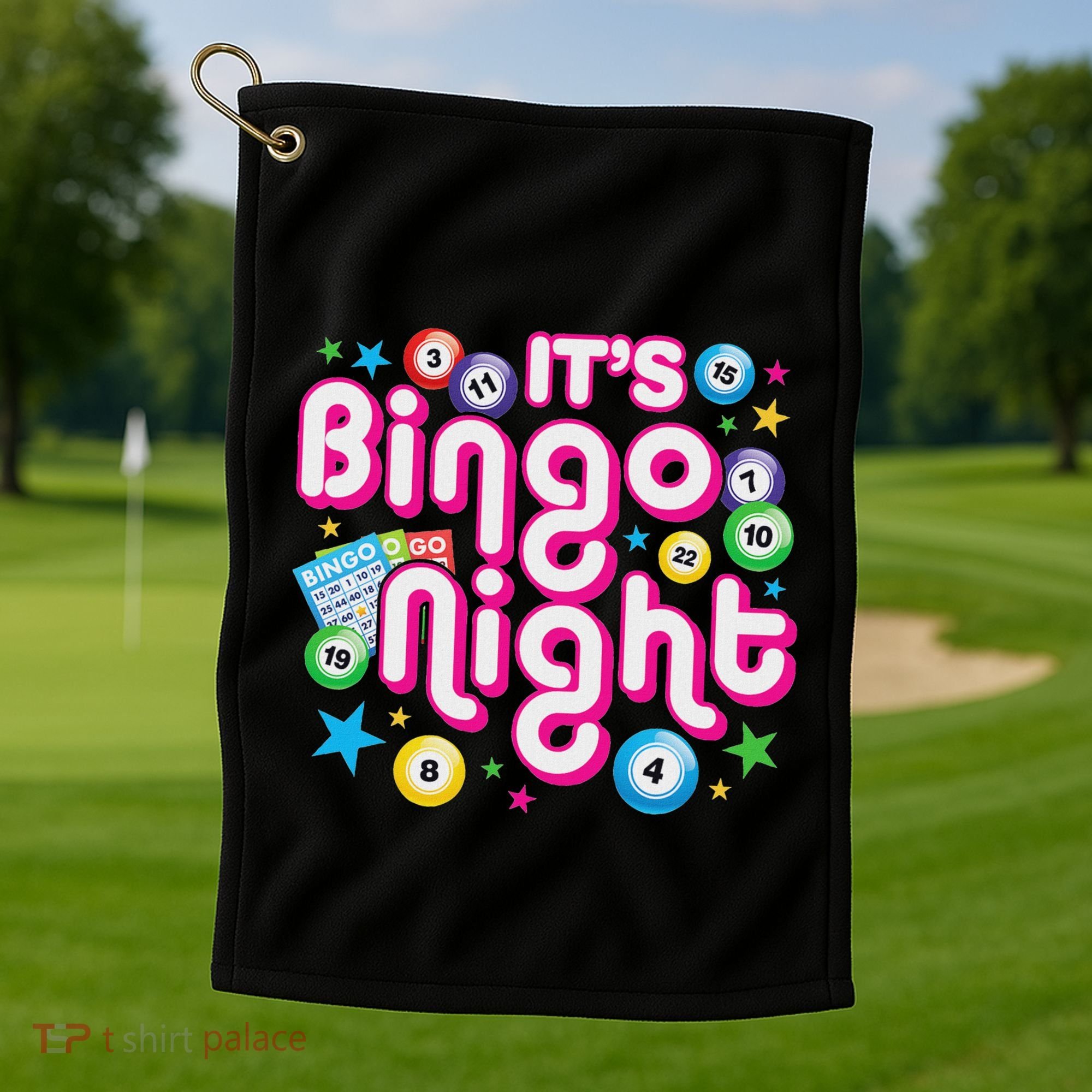 ItS Bingo Night Funny Bingo Gambling Golf Towel