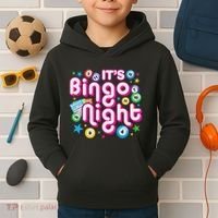 ItS Bingo Night Funny Bingo Gambling Kids Hoodie thumb 2