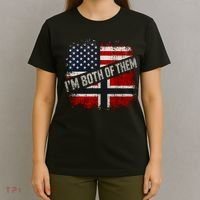 I'm Both Of Them American Norwegian T-Shirt thumb 4
