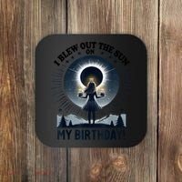 I Blew Out The Sun On My Birthday Total Solar Eclipse Retro Coaster thumb 0