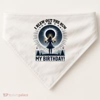 I Blew Out The Sun On My Birthday Total Solar Eclipse Retro USA-Made Doggie Bandana thumb 0
