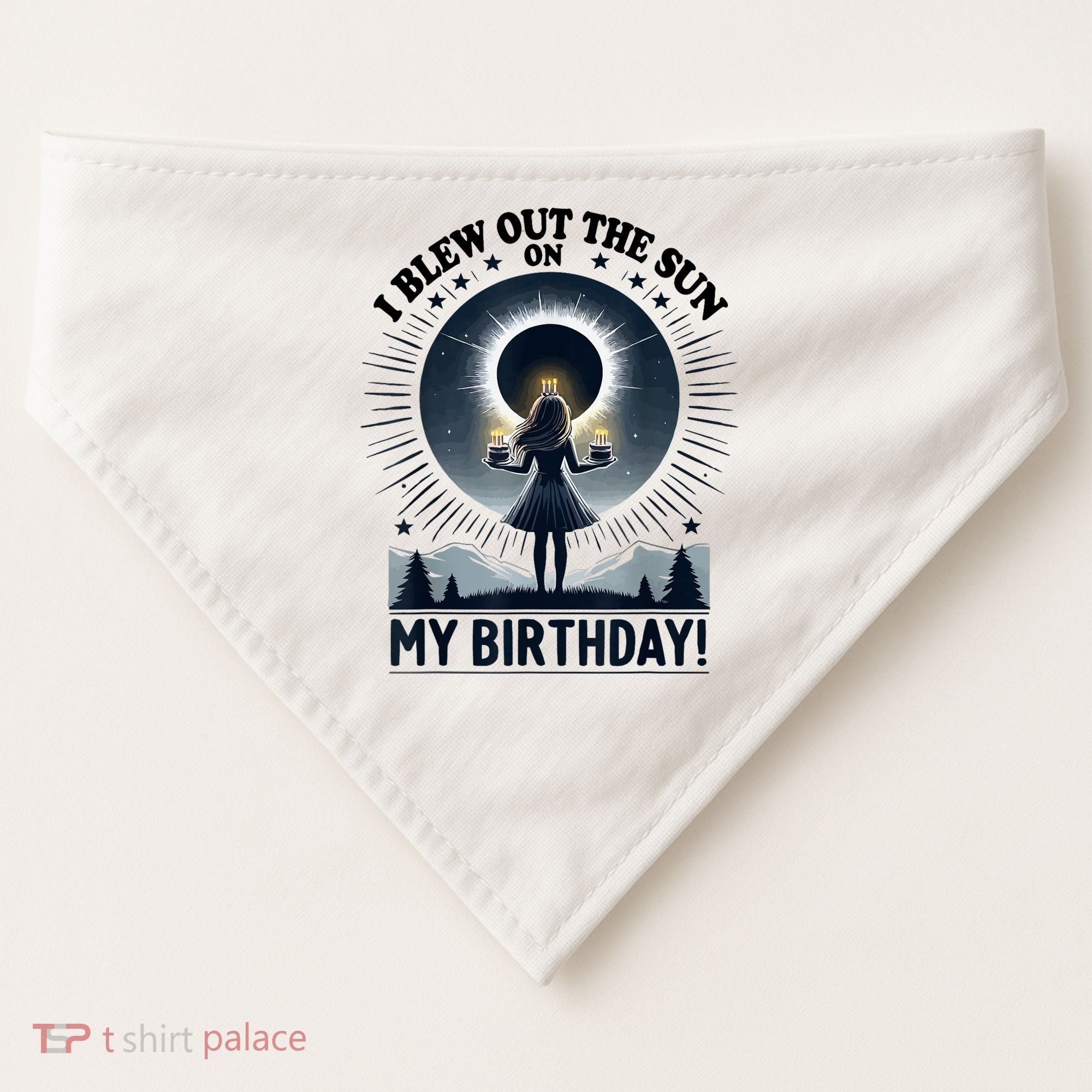 I Blew Out The Sun On My Birthday Total Solar Eclipse Retro USA-Made Doggie Bandana