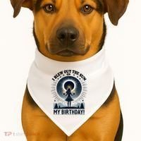 I Blew Out The Sun On My Birthday Total Solar Eclipse Retro USA-Made Doggie Bandana thumb 1