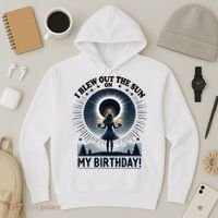 I Blew Out The Sun On My Birthday Total Solar Eclipse Retro Hoodie thumb 3