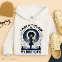 I Blew Out The Sun On My Birthday Total Solar Eclipse Retro Hoodie thumb 4