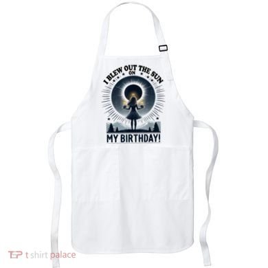 I Blew Out The Sun On My Birthday Total Solar Eclipse Retro Apron